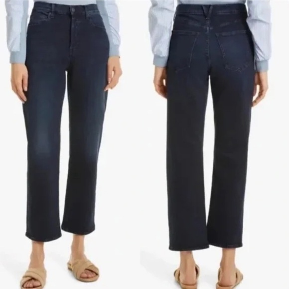 Veronica Beard- Dark Wash Denim Blake Classic Straight High Rise Jeans - Picture 1 of 7